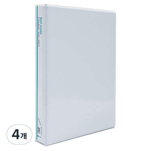 영오 백색 투명 D링 바인더 3공 2cm, 화이트 + 투명, 4개