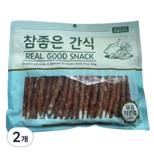 참좋은간식 강아지 건조간식, 우유치킨껌, 600g, 2개