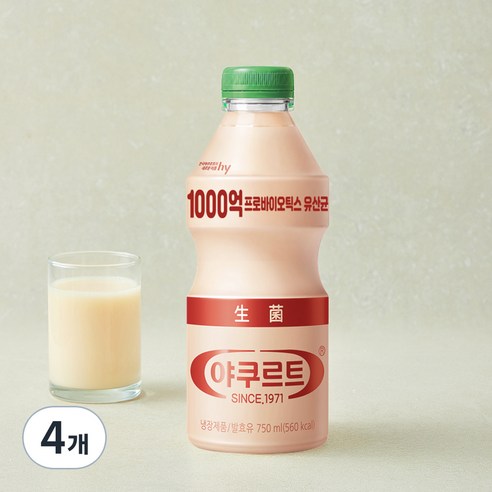 에치와이 야쿠르트 1971, 4개, 1개입, 750ml