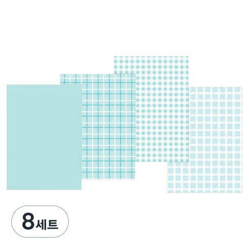 아이씨엘디자인 플레인 체크 6공 다이어리 리필 속지 민트, 2세트