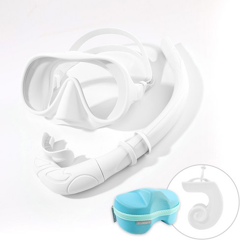 다이비프로 포켓다이브 휴대용 스노쿨링 마스크, 퓨어 화이트