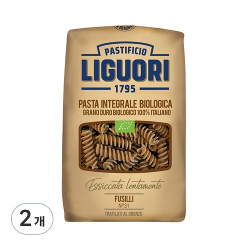 리구오리 유기농 통밀 푸실리, 500g, 2개