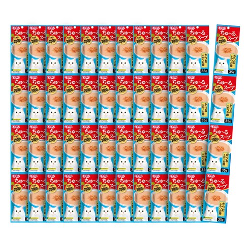 챠오츄르 고양이 짜먹는 간식, 혼합맛(가다랑어/가다랑어포), 35g, 48개