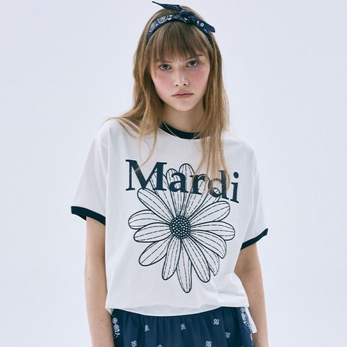 마르디메크르디 여성용 FLOWERMARDI RINGER TSHIRT