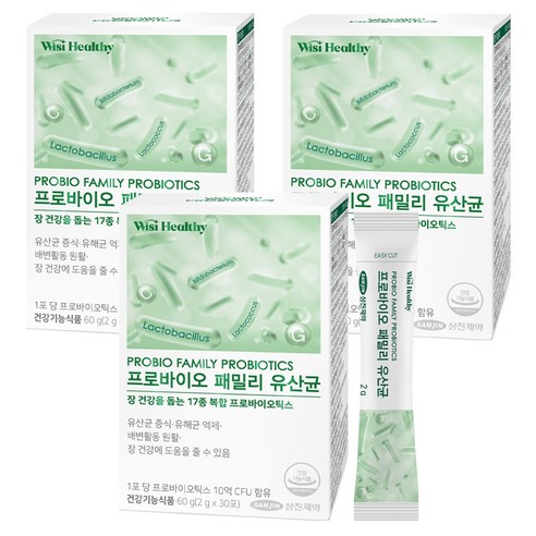 위시헬씨 프로바이오 패밀리 유산균, 60g, 3개