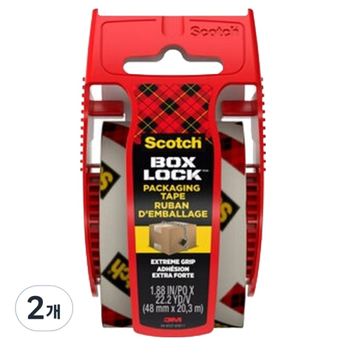 스카치 박스락 포장용 테이프 195 48mm x 20m, 투명, 2개
