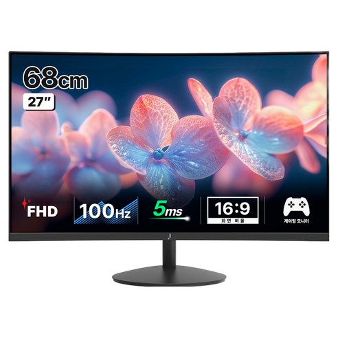 주연테크 FHD 1500R 커브드 100Hz 게이밍 컴퓨터 모니터, 68cm, V27FC100(일반)