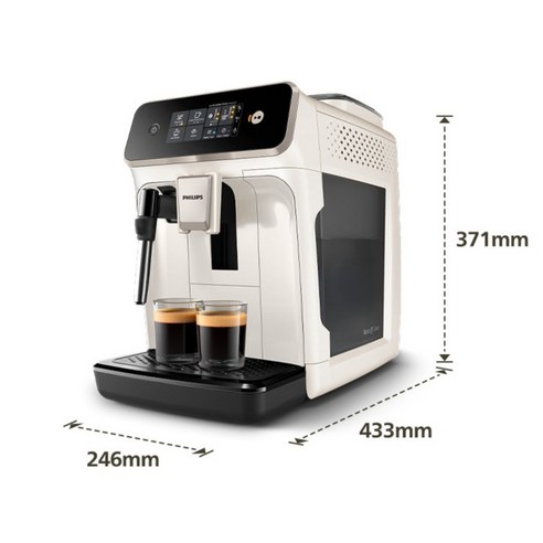 필립스 1200 전자동 에스프레소 커피머신 + 밀크 스팀봉 후기 분석 - 제품 측면 슬림한 라인