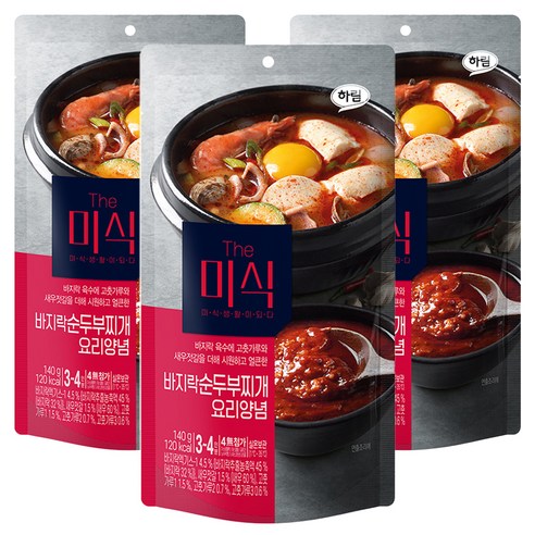 더미식 바지락 순두부찌개 양념, 140g, 3개
