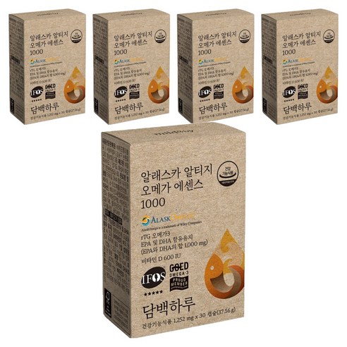 담백하루 알래스카 알티지 오메가 에센스 1000, 30정, 5개