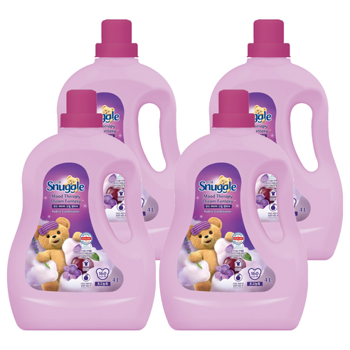 스너글 무드테라피 섬유유연제 드림 판타지 본품, 4L, 4개