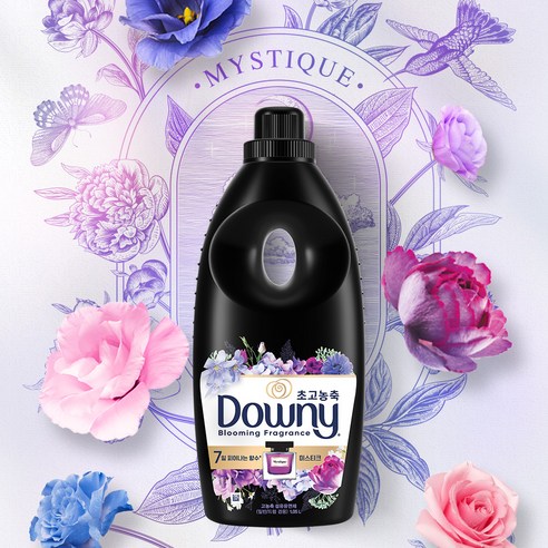 다우니 미스티크 고농축 섬유유연제 액상 제형 클로즈업 사진
