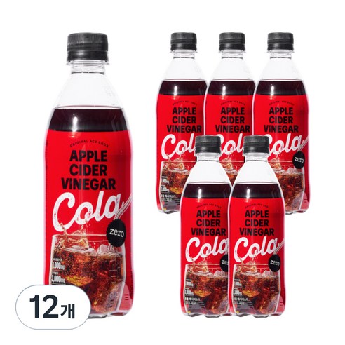 클룹 애사비소다 제로 콜라, 12개, 500ml