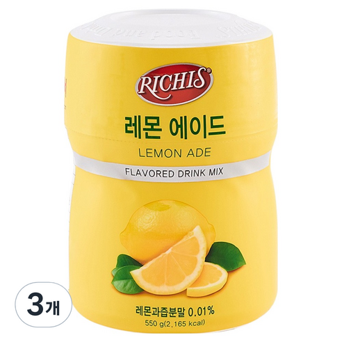 리치스 레몬 에이드 분말, 550g, 1개입, 3개