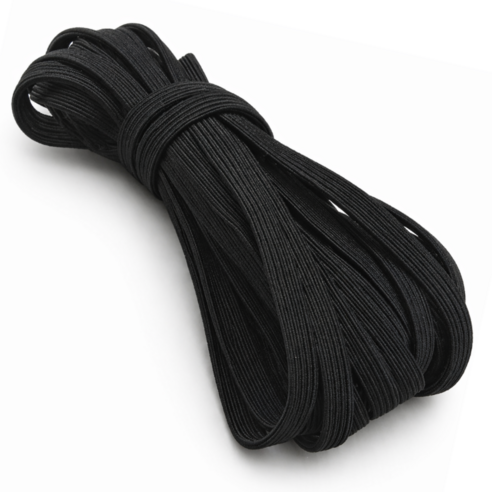 모디상점 고탄력 바지 납작 고무 줄 밴드 10mm x 10m, 블랙, 1개