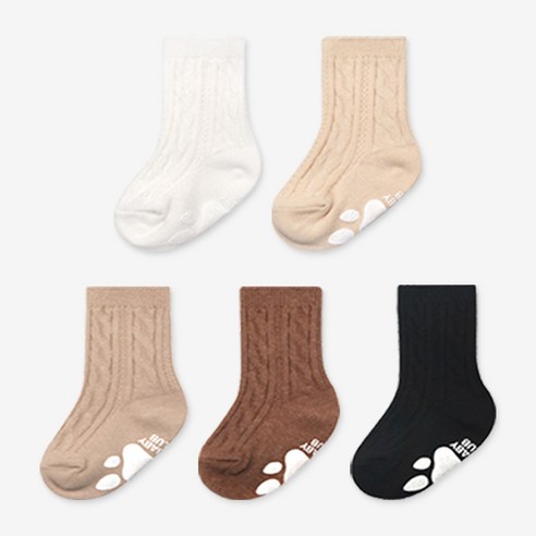 하이베이비키즈 꽈배기양말 5족세트