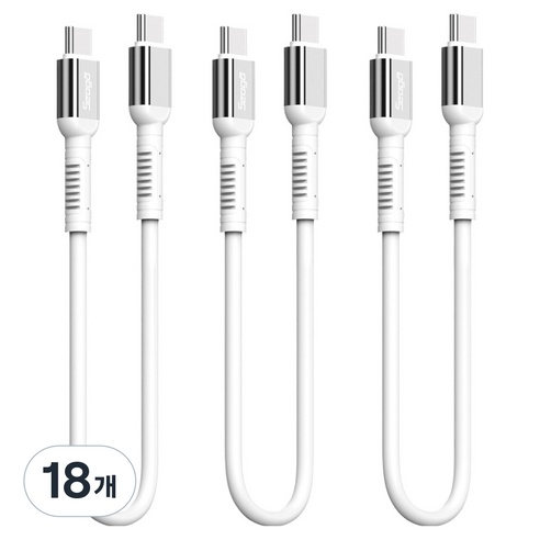 서가 메탈 고강도 초고속 충전 케이블 C to C PD 60W, 30cm, 화이트, 18개