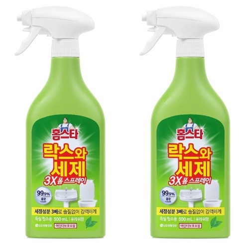 홈스타 락스와 세제 폼 스프레이 후레쉬 욕실청소용, 500ml, 2개