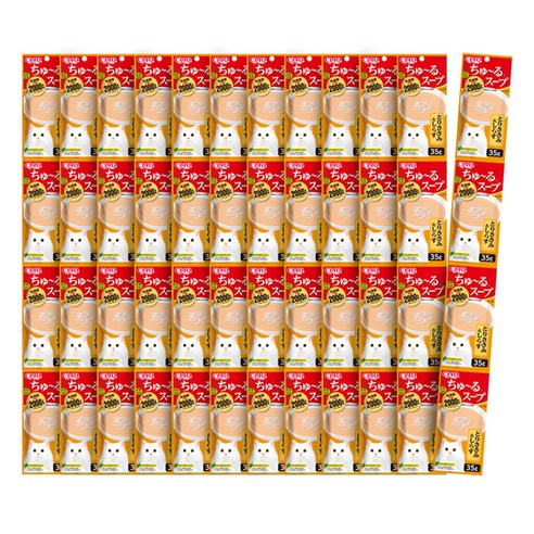 챠오츄르 챠오 이나바 스프 고양이 간식 12개입, 혼합맛(닭가슴살/치어), 35g, 48개