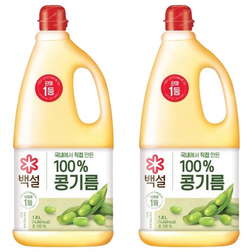 백설 콩기름, 1.8L, 2개
