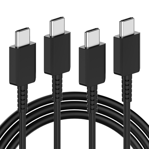 요거 C to C 25W PD 초고속 충전 케이블, 2.4m, 블랙, 2개