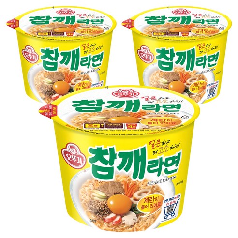 오뚜기 참깨라면 컵 110g, 3개