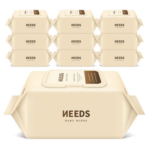 NEEDS 브라운 저자극 도톰 엠보싱 아기물티슈 캡형 육아맘 솔직 후기 | 실사용 리뷰 - 상품 이미지 1