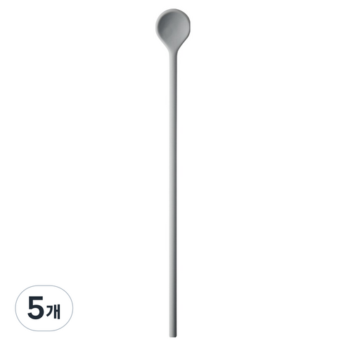 이지실리 실리콘 다용도 머들러 롱스푼, 연그레이, 5개