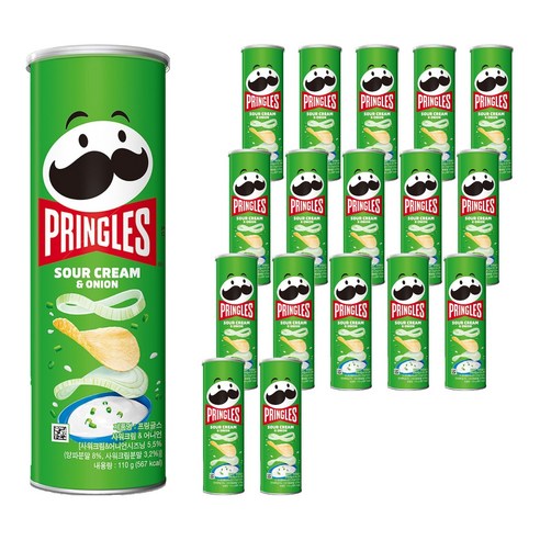 프링글스 사워크림 앤 어니언, 110g, 18개