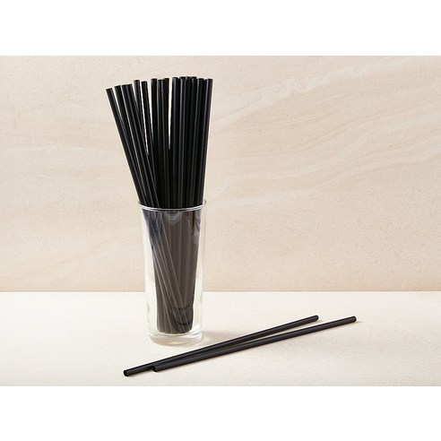 코멧 길어진 개별포장 빨대 블랙 28cm 이미지 3
