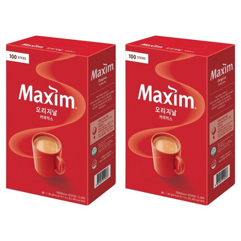 맥심 오리지날 커피믹스, 11.8g, 100개입, 2개