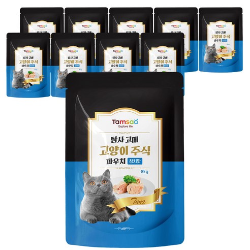 탐사 고양이 고메 주식 파우치, 참치, 85g, 10개