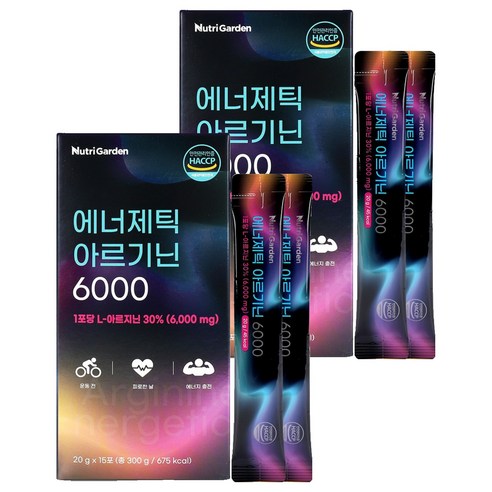 뉴트리가든 에너제틱 아르기닌 6000 15p, 2개, 300g