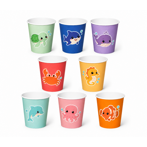 코멧 바다 친구 종이컵 190ml, 1개, 100개입