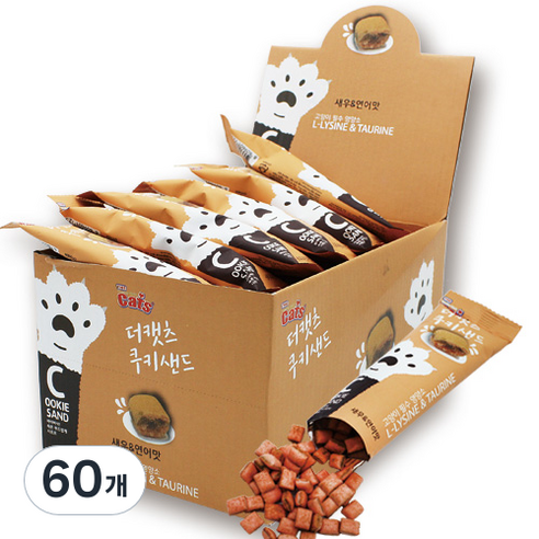 더캣츠 고양이 쿠키샌드 간식, 새우&연어, 20g, 60개