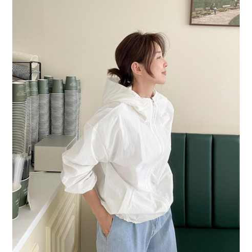 난닝구 여성용 씨켈프 후드 바람막이 점퍼 이미지 3