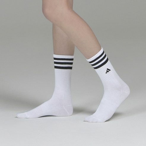 아디다스 삼선 장목 자수 스포츠양말 후기 분석 - 발목 밴딩의 탄탄한 디테일