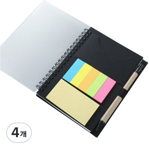 콩 K office 메모지 노트, 블랙, 4개