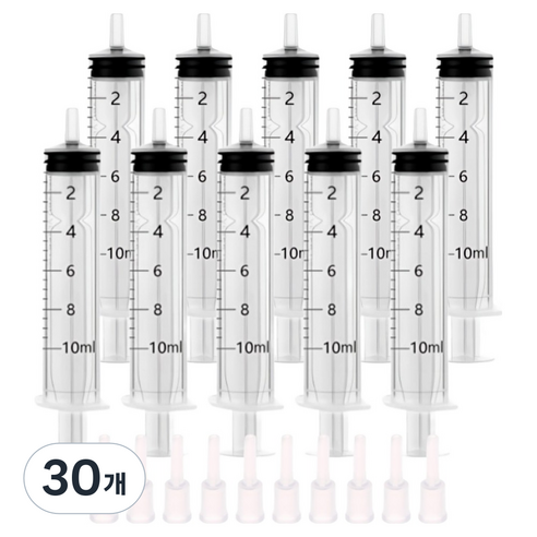 다온셀렉트 무한잉크 충전 석션팁 포함 석션주사기 10ml, 혼합색상, 30개