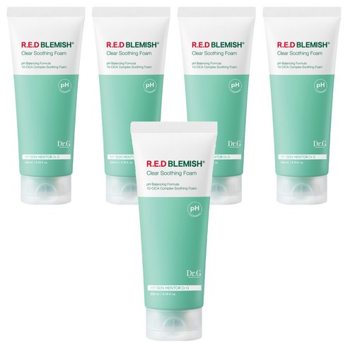닥터지 약산성 레드 블레미쉬 클리어 수딩 폼, 200ml, 5개