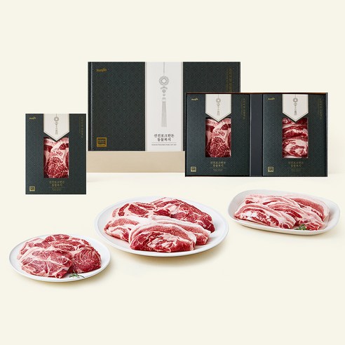 선진포크한돈 동물복지 인증 한돈 구이 삼겹살 500g x 2개입 + 목살 500g x 2개입 세트 (냉장), 1세트, 2kg