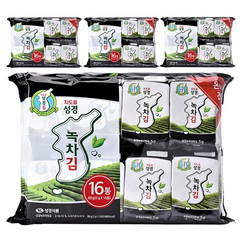 지도표성경 녹차 식탁김, 80g, 4개
