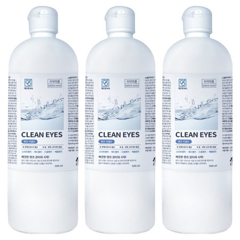 깨끗한아이 렌즈 식염수, 3개, 500ml