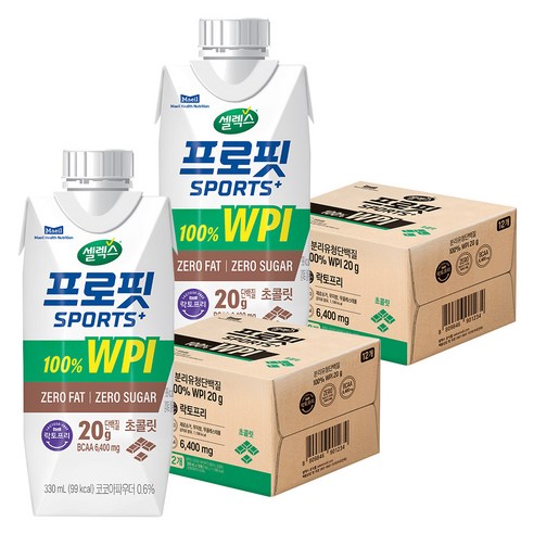 셀렉스 프로핏 스포츠 플러스 초콜릿 RTD, 330ml, 24개