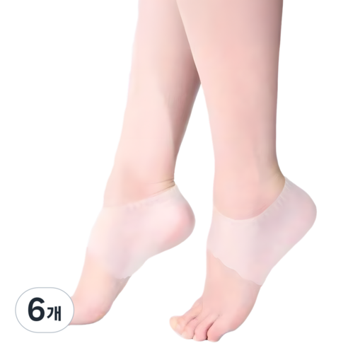 몽리코 편안한 발 뒤꿈치 실리콘 풋패드 화이트 0.6mm, 2개입, 6개