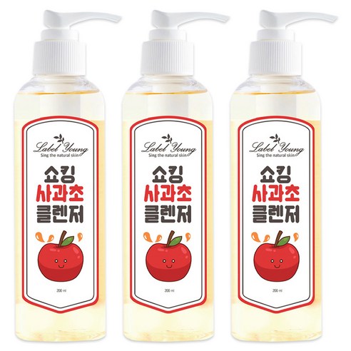 라벨영 쇼킹사과초 클렌저, 200ml, 3개 200ml × 3개, 개당 용량 × 수량 섬네일