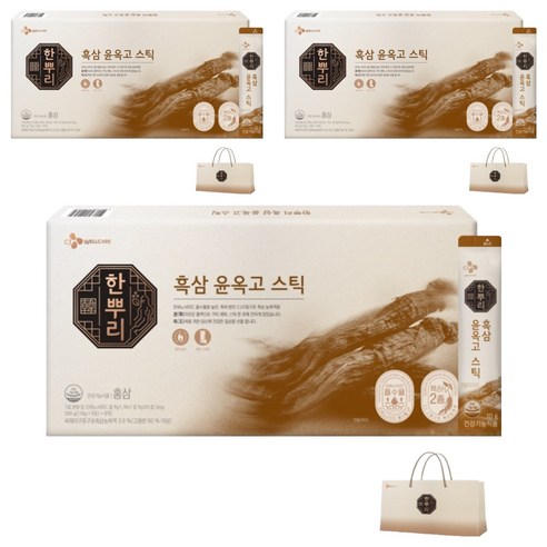 한뿌리 흑삼 윤옥고 스틱 30p, 300g, 3개
