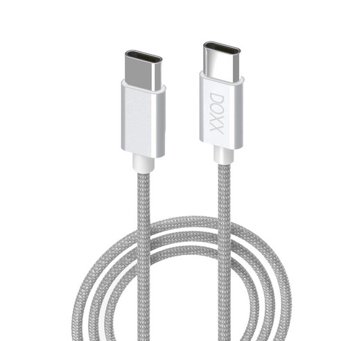 DOXX 양쪽C타입 C to PD 60W 고속충전 데이타케이블 DX-CC250, 실버, 1개, 2.5m