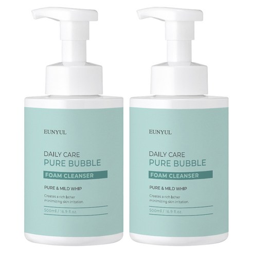 은율 데일리케어 퓨어 버블 약산성 5.5 폼클렌징, 500ml, 2개
