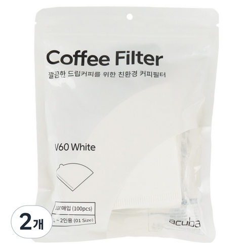 아쿠바 커피필터 CS-V01W, 2개, 100개입